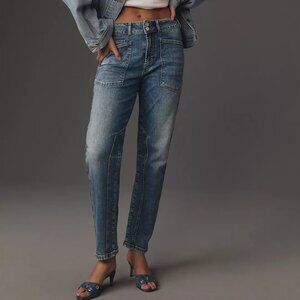 Anthropologie The Wanderer Mid-Rise Relaxed-Leg Jeans by Pilcro